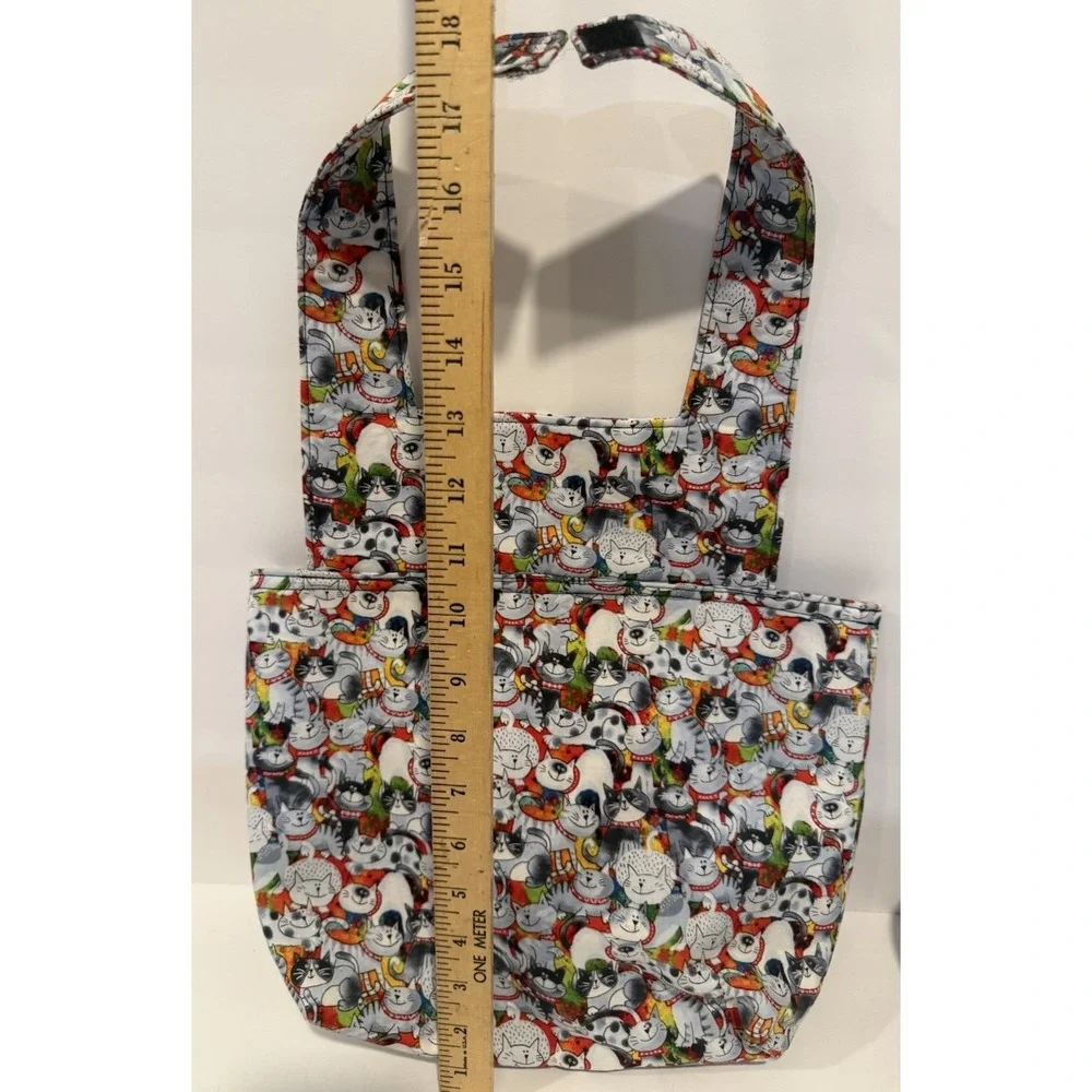 Cartoon Cat Pattern Vehicle Headrest Storage Tote Bag Reusable Travel